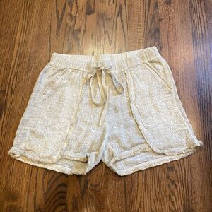 New Free People Movement Beige Gauze Shorts Medium B-1329